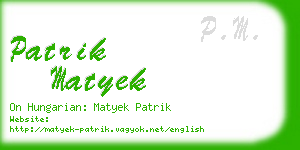 patrik matyek business card